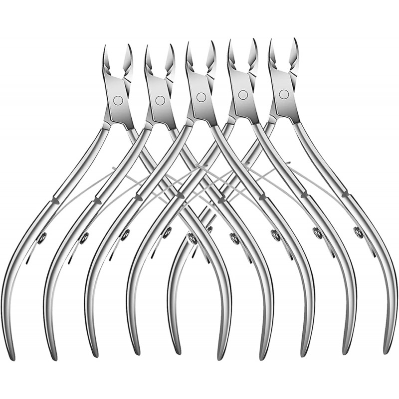 5 Packs Cuticle Trimmer, Cuticle Nippers Professional Stainless Steel Cuticle Cutter Clippers Cuticle Remover, Pedicure Manicure Tools for Fingernails and Toenails