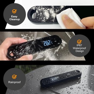 Charmline 0.5 Sec Instant Read Meat Thermometer Digital, 180° Auto-Rotating Display LED, Food Thermometer for Cooking, Baking and Grilling, Dual Battery Design for Longer-Lasting Performance