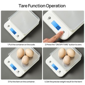 Digital Food Scale for Kitchen 11lb/0.1oz, 5kg/0.1g, Kitchen Scale for Cooking Baking, Built-in 300mAh Li-Battery, Rechargeable Type-C Charging White (1)