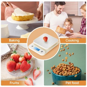 Digital Food Scale for Kitchen 11lb/0.1oz, 5kg/0.1g, Kitchen Scale for Cooking Baking, Built-in 300mAh Li-Battery, Rechargeable Type-C Charging White (1)