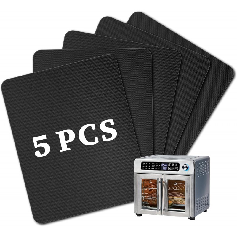 5 PCS Teflon Mats Oven Liner for Emeril Lagasse 26 QT French Door 360 Air Fryer, Reusable Air Fryer Liners for Emeril Lagasse Accessories