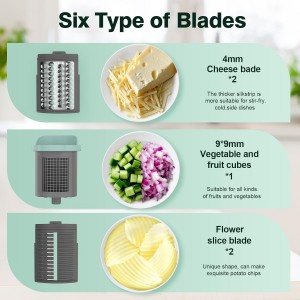 Upgraded Electric Cheese Shredder, Automatic Cheese Grater Electric with 6 Interchangeable Blades, 6 in 1 Electric Cheese Grater for Cheese, Fruits, and Vegetables