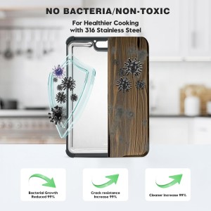 Premium 316 Stainless Steel Cutting Board for Kitchen Extra Large 16.9" x 11.8" Best Non-Toxic Chopping Board for Meat Food-Grade Metal & Eco-Friendly Wheat Straw Dual-Sided Healthy Kitchen Essential