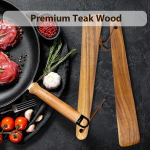 Teak Wood Spatula for Cooking,12.2 Inch Flat Wooden Spatula for Cast Iron,Wood Cooking Utensil,Spatulas Perfect for Flipping,Serving,Scraping,Turning. Set Of 2