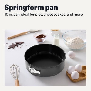 Amazon Basics Nonstick Springform Pan, Dishwasher and Oven-Safe, 10 in., Carbon Steel