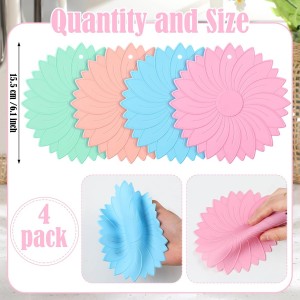 Maxdot 4 Pcs Large Rubber Jar Opener Pad Jar Opener 6.10 Inch Multi Function Non Slip Jar Opener Resistant Coasters for Weak Arthritis Hands Seniors Easy Opening (Macaron Colors)