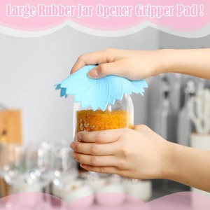 Maxdot 4 Pcs Large Rubber Jar Opener Pad Jar Opener 6.10 Inch Multi Function Non Slip Jar Opener Resistant Coasters for Weak Arthritis Hands Seniors Easy Opening (Macaron Colors)