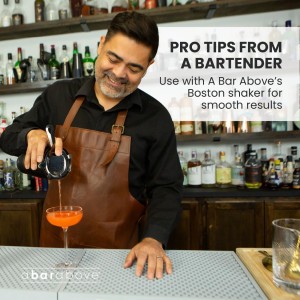 A Bar Above Cocktail Strainer, 4-Prong Bar Strainer with High Density Spring for Smooth Pouring, Fits Boston Shaker Tins and Mixing Glasses, Bar Essentials for Home Bartenders and Pros, Silver Finish