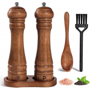 Wooden Salt and Pepper Grinder Set with ...