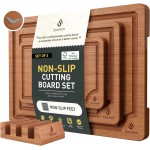 3 Packs Bamboo Cutting Board Set with Non Slip Feet Holder and Over Sink Nice Solid Thick Wood Juice Groove Chopping Board Extra Large Big Small Best Hardwood Kitchen Organic Vegetable Meat BBQ Kit
