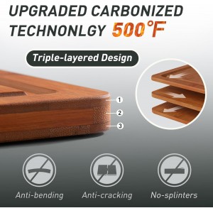 3 Packs Bamboo Cutting Board Set with Non Slip Feet Holder and Over Sink Nice Solid Thick Wood Juice Groove Chopping Board Extra Large Big Small Best Hardwood Kitchen Organic Vegetable Meat BBQ Kit