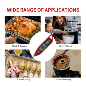 YFL Digital Meat Thermometer, Instant Read Food Thermometer, Large LCD Display, Cooking Thermometer for Oven BBQ Grill Smoker Beef Turkey Camping & Kitchen Gadgets