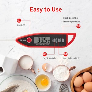 YFL Digital Meat Thermometer, Instant Read Food Thermometer, Large LCD Display, Cooking Thermometer for Oven BBQ Grill Smoker Beef Turkey Camping & Kitchen Gadgets