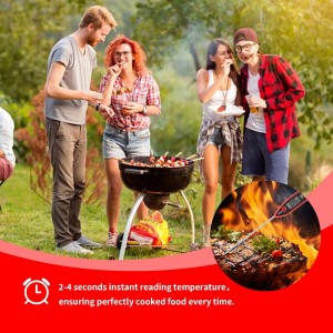 YFL Digital Meat Thermometer, Instant Read Food Thermometer, Large LCD Display, Cooking Thermometer for Oven BBQ Grill Smoker Beef Turkey Camping & Kitchen Gadgets