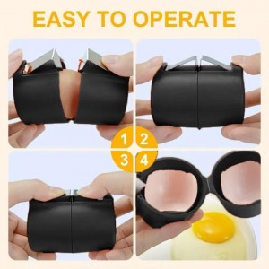 Egg Shell Opener 2-in-1 Egg Cracker & Peeler – Opens Raw Eggs & Peels Hard Boiled Eggs in Seconds – No-Mess Kitchen Gadget for Easy Egg Prep (black)