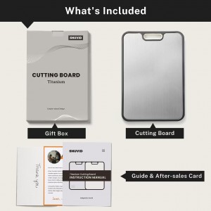 Titanium Cutting Board, Double Sided Cutting Boards for kitchen, Pure Titanium and Wheat Straw PP, Food-Grade, non Toxic - Easy to Clean