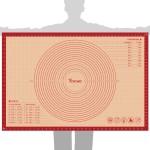 Extra Large Silicone Pastry Mat for Counter Rolling Dough,36x24 Inch,0.75mm Thick,Non Slip Silicone Baking Mat with Measurement(36 x 24 In,Red)