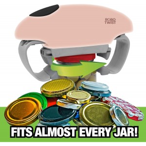 Robotwist Electric Jar Opener Top Rated for Seniors, Deluxe Model with Improved Torque, 1 Touch Automatic Easy Jar Opener for Weak Hand and Arthritis – Works on All Jar Sizes