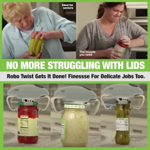 Robotwist Higher Torque Electric Jar Opener for Weak Hands, Automatic Lid Opener for Seniors with Arthritis, One Touch Battery Operated, Hands-Free, Fits 1.2-3.5