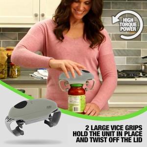 Robotwist Higher Torque Electric Jar Opener for Weak Hands, Automatic Lid Opener for Seniors with Arthritis, One Touch Battery Operated, Hands-Free, Fits 1.2-3.5
