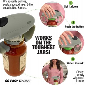 Robotwist Higher Torque Electric Jar Opener for Weak Hands, Automatic Lid Opener for Seniors with Arthritis, One Touch Battery Operated, Hands-Free, Fits 1.2-3.5