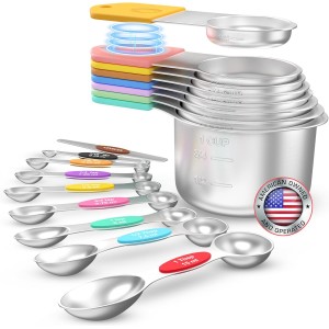 Magnetic Measuring Cups and Spoons Set o...