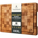 XXX Large Bamboo Cutting Board with Non Slip Feet and Over Sink Butcher Block Chopping Board Nice Solid Thick Wooden Juice Groove Huge Big XXl xlarge Best Hardwood Kitchen Counter Organic