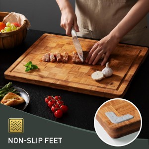 XXX Large Bamboo Cutting Board with Non Slip Feet and Over Sink Butcher Block Chopping Board Nice Solid Thick Wooden Juice Groove Huge Big XXl xlarge Best Hardwood Kitchen Counter Organic