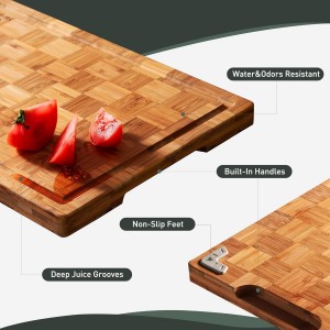 XXX Large Bamboo Cutting Board with Non Slip Feet and Over Sink Butcher Block Chopping Board Nice Solid Thick Wooden Juice Groove Huge Big XXl xlarge Best Hardwood Kitchen Counter Organic