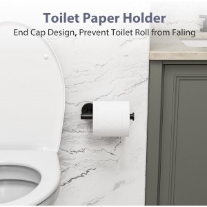 Matte Black Towel Bar Set, 24 Inch Bathroom Hardware Set, Wall Mounted Bathroom Towel Holder Set, Modern Bathroom Accessories, Durable SUS304 Stainless Steel, 4-Piece