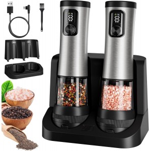Electric Salt and Pepper Grinder Set, 2-...
