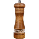 Wooden Pepper Grinder, Salt and Pepper Mills, Adjustable Coarseness with Ceramic Blades, With Visible Window