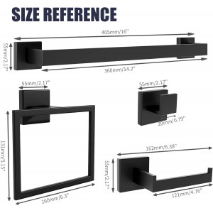 Bathroom Hardware Accessories Set: 10-Pieces Bath Towel Bar Set, Towel Racks for Bathroom Wall Mounted, SUS304 Stainless Steel, Matte Black