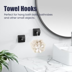 Bathroom Hardware Accessories Set: 10-Pieces Bath Towel Bar Set, Towel Racks for Bathroom Wall Mounted, SUS304 Stainless Steel, Matte Black