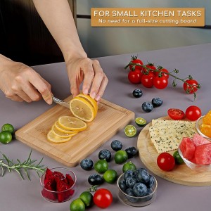 Small Cutting Board Set of 2 - Compact with Juice Groove for Fruits, Vegetables, Cheese & Sandwiches, Lightweight & Non-Toxic Mini Boards for Charcuterie, Camping & Kitchen