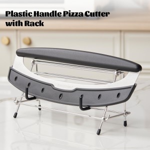 14 Inch Pizza Cutter Rocker with Stainless Steel Stand- Heavy Duty Rocker Cutter Set for Pizza, Pastry, Dough - Kitchen Baking Tool