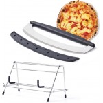 14 Inch Pizza Cutter Rocker with Stainless Steel Stand- Heavy Duty Rocker Cutter Set for Pizza, Pastry, Dough - Kitchen Baking Tool