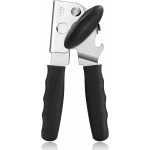 Can Opener Manual Heavy Duty, UHIYEE Hand Held Can Openers for Seniors with Comfort Grip Sharp Blade, Solid Steel Hand Manual Can Open with Magnet for Kitchen Camping, Black