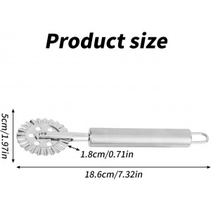 Pastry Wheel Cutter, Stainless Steel Fluted Pasta Crimping Wheel Dough Crimper Pie Crust Cutter Lattice Roller Ravioli Maker Tool for Pizza Noodle Cracker