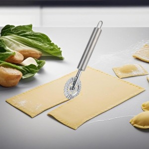 Pastry Wheel Cutter, Stainless Steel Fluted Pasta Crimping Wheel Dough Crimper Pie Crust Cutter Lattice Roller Ravioli Maker Tool for Pizza Noodle Cracker