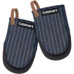 Cuisinart Heritage Mini Oven Mitts – 5.5” x 7” Heat-Resistant Kitchen Mitts for Oven with Non-Slip Neoprene Palm, Cotton Filling, and Faux Leather Loop – Durable Oven Mitt Set for Cooking & Baking