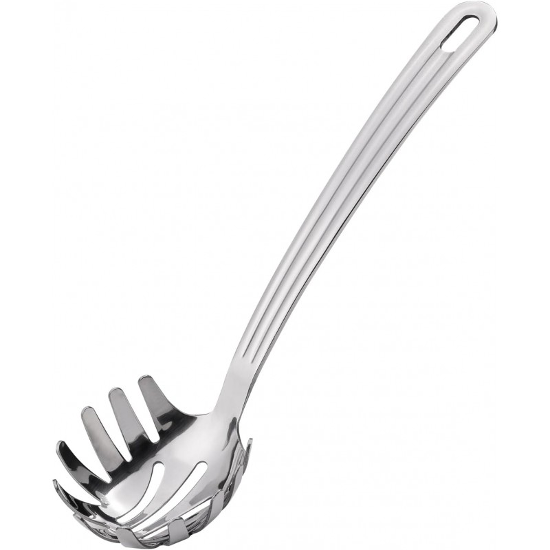 Stainless Steel 9.06 inch Spaghetti Server Spoon with Teeth - Pasta Fork Pasta Server Noodle Spoon Heavy Duty Cooking Utensils Classic Dishwasher Safe