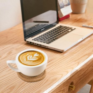 OIAHOMY 8 Pcs Coasters with Holder for Beer, Coffee, Woven Cotton Coaster Set for Table Decor for Kitchen, Bar, Dining Room, Living Room, Housewarming Gifts - Yellow