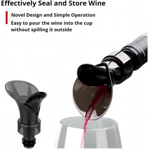 2-Pack Wine Aerator Pourer Spout, 2-in-1 Aerator Wine Pourer Wine Stopper, No Drip and No Spill Aerator for Wine Lovers, Gift Box Included - Black