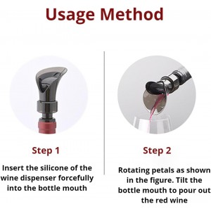 2-Pack Wine Aerator Pourer Spout, 2-in-1 Aerator Wine Pourer Wine Stopper, No Drip and No Spill Aerator for Wine Lovers, Gift Box Included - Black