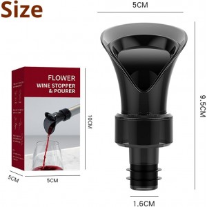 2-Pack Wine Aerator Pourer Spout, 2-in-1 Aerator Wine Pourer Wine Stopper, No Drip and No Spill Aerator for Wine Lovers, Gift Box Included - Black