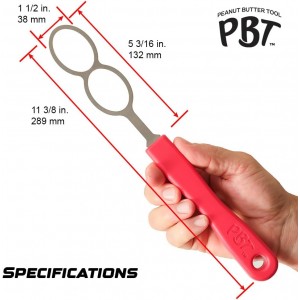 PBT - Peanut Butter Mixer, Stainless Steel Stirring Tool for Natural Peanut Butter, Dough, Yogurt, Sauces, and More - Fits Any Container Size, Less Mess, Dishwasher Safe (WHITE)