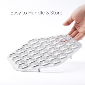 Pelmeni Maker – 37-Hole Aluminum Pelmeni Mold, Russian Ravioli Maker, Dumplings Mold for Homemade Siberian Meat Dumplings, Pierogi, and Pastry Dough Press