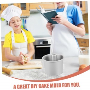 5 Inch Small Angel Food Cake Pan Lid Round Baking Pan Non-stick Surface Mini Cake Tins