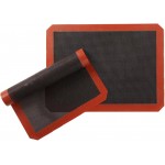 Silicone Baking Mat with Microperforated,Non Slip Reusable Eclair perforated Baking Sheets,Oven Liner for Oven, Cookie Tray, Pizza Mat, Heat Resistant,16.5 * 11.6 inch (2, Red)